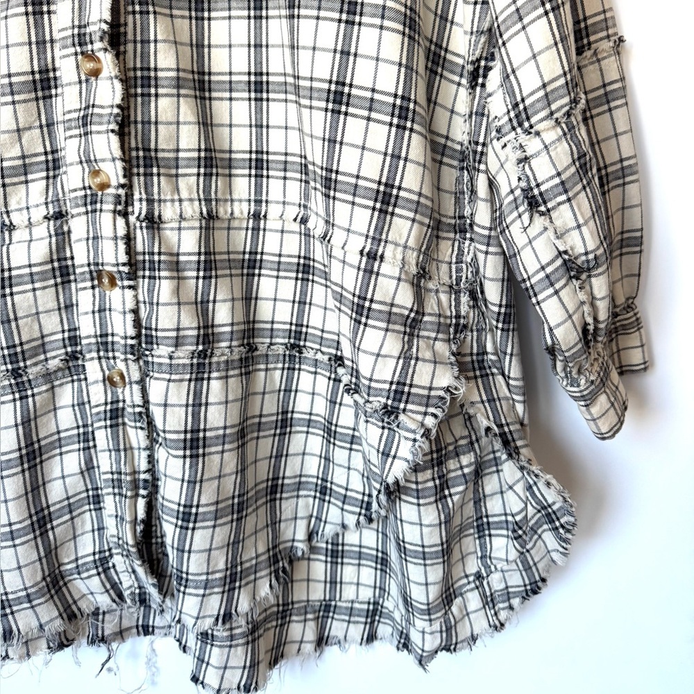 Talulah Mineral Washed Distressed Plaid Shirt - Picture 6 of 9